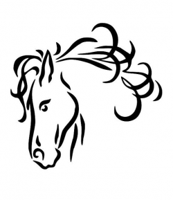 Horse Line Drawings Clip Art | 24 horse head line drawing ...