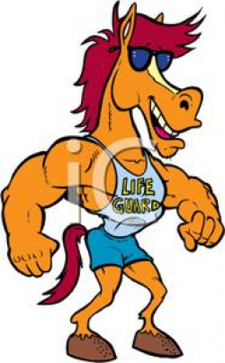 Clipart Image: A Muscular Horse Life Guard