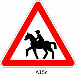 Clipart - Warning Horse Riding Sign