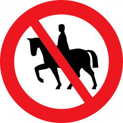 Horse Riding Prohibited White Bg Clip Art at Clker.com - vector clip ...
