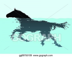 Vector Illustration - Swimming horse. EPS Clipart gg69755109 ...