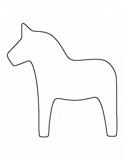 Dala horse pattern. Use the printable outline for crafts, creating ...