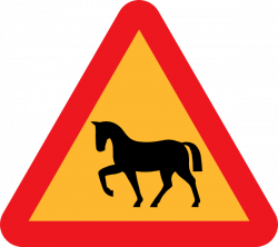 Warning Horses Road Sign Clip Art at Clker.com - vector clip art ...