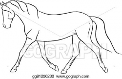 Vector Stock - Trotting horse. Clipart Illustration ...