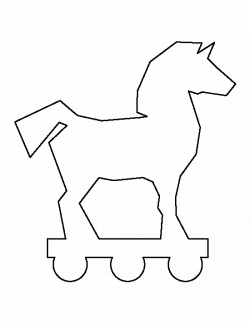 Trojan horse pattern. Use the printable outline for crafts, creating ...