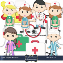 Hospital Clipart, Doctors Nurses Clipart Set, Childrens ...