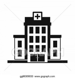 Stock Illustration - Hospital icon, simple style. Clipart ...