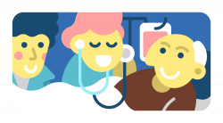 Sketchables : Old man on hospital bed with doctor