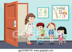 Vector Art - Children injury in hospital. Clipart Drawing ...
