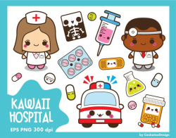 Kawaii hospital clipart, kawaii doctor clipart, medical ...