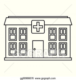 Vector Stock - Hospital icon, outline style. Clipart ...