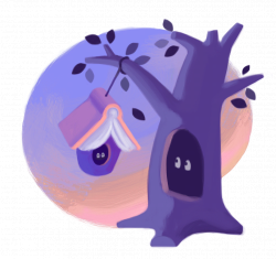 Searching Tree House Sticker by Monika Klobčar for iOS & Android | GIPHY