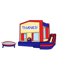 Kids Bounce House Party Fill In Thank You Notes – Mandys Moon ...