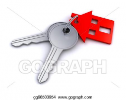 Stock Illustrations - House key chain. Stock Clipart ...