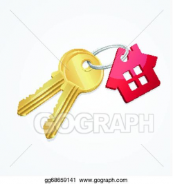 Vector Art - House keys with red key chain. Clipart Drawing ...