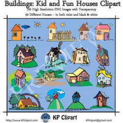 Buildings Kid and Fun Houses Clipart