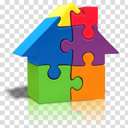 3D puzzle house , House Made Of Puzzle Pieces transparent ...