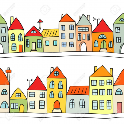 Row Of Houses Clipart #1 | Stained glass projects | House ...