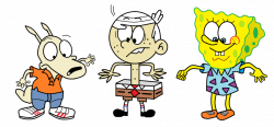 Rocko, Lincoln and SpongeBob Clothes Swap by sethmendozaDA on DeviantArt