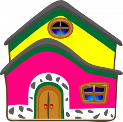 Pink/yellow House Clip Art at Clker.com - vector clip art online ...