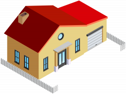 House with Fence PNG Clip Art - Best WEB Clipart
