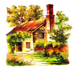 Antique Images: Free House Clip Art: 2 Digital Scraps of Antique Houses