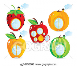 EPS Illustration - Fruit-berry small houses . Vector Clipart ...