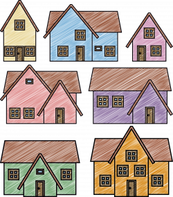 Clipart - Scribble Houses