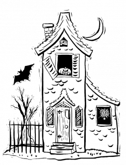 Spooky House Coloring Page | Purple Kitty | Digi - Coloring Book ...