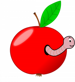 Red Apple with a Worm Icons PNG - Free PNG and Icons Downloads