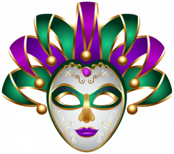 Green Purple Carnival Mask Transparent PNG Clip Art Image | Gallery ...
