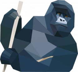 Clipart - Low Poly Gorilla