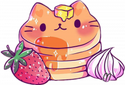 pancakes pancake flapjacks flackjack strawberry cat cat...