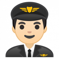 Man pilot light skin tone Icon | Noto Emoji People Profession ...