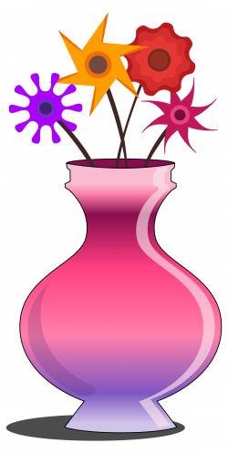 Clipart - Flower vase pink with flowers