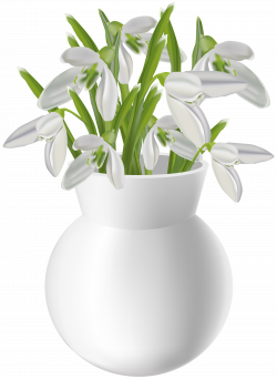 Vase with Snowdrops Transparent PNG Clip Art Image | Gallery ...