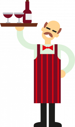 Clipart - Waiter with Wine