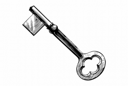Keys Clipart Classic - Skeleton Key Clip Art | Transparent ...