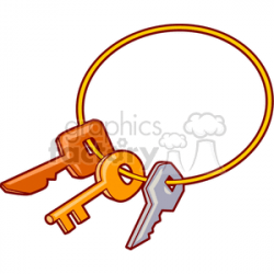 cartoon key ring clipart. Royalty-free clipart # 170582