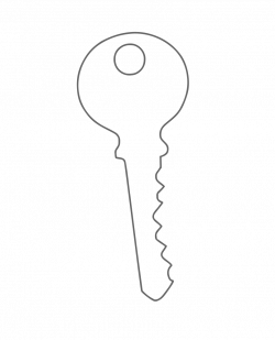 Padlock Key Outline - Rooweb Clipart