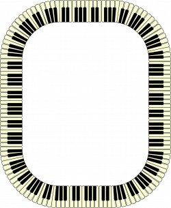 Clipart - Piano keys frame (rectangle, inverted)