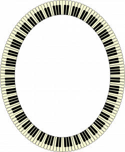 Clipart - Piano keys frame (ellipse, inverted)