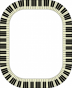 Clipart - Piano keys frame (rectangle)