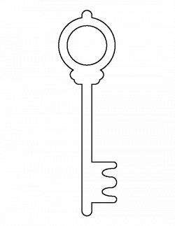 Skeleton key pattern. Use the printable outline for crafts, creating ...