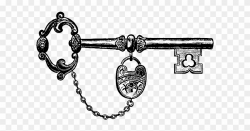 Download Vintage Key & Lock Clip Art Image - Antique Key ...