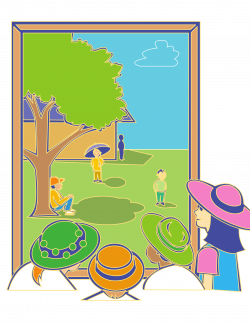 Clipart - kids looking out window