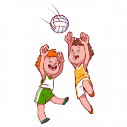 Beach volleyball Child Clip art - Cartoon kids playing volleyball ...