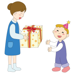 Child Gift Illustration - Mother giving gifts to children 1000*1000 ...