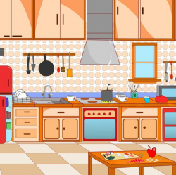Kitchen Clipart Kitchen Scene Pencil And In Color, Kitchen Cabinets ...