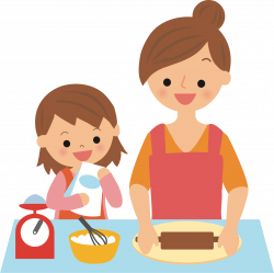Clipart - Baking with Mother